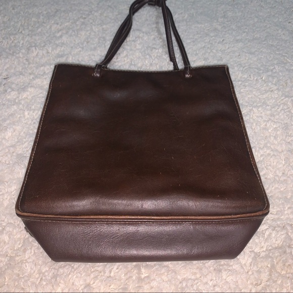 VINTAGE Dark Brown Faux Leather-Like Braided Bag Mini Purse - Picture 7 of 16